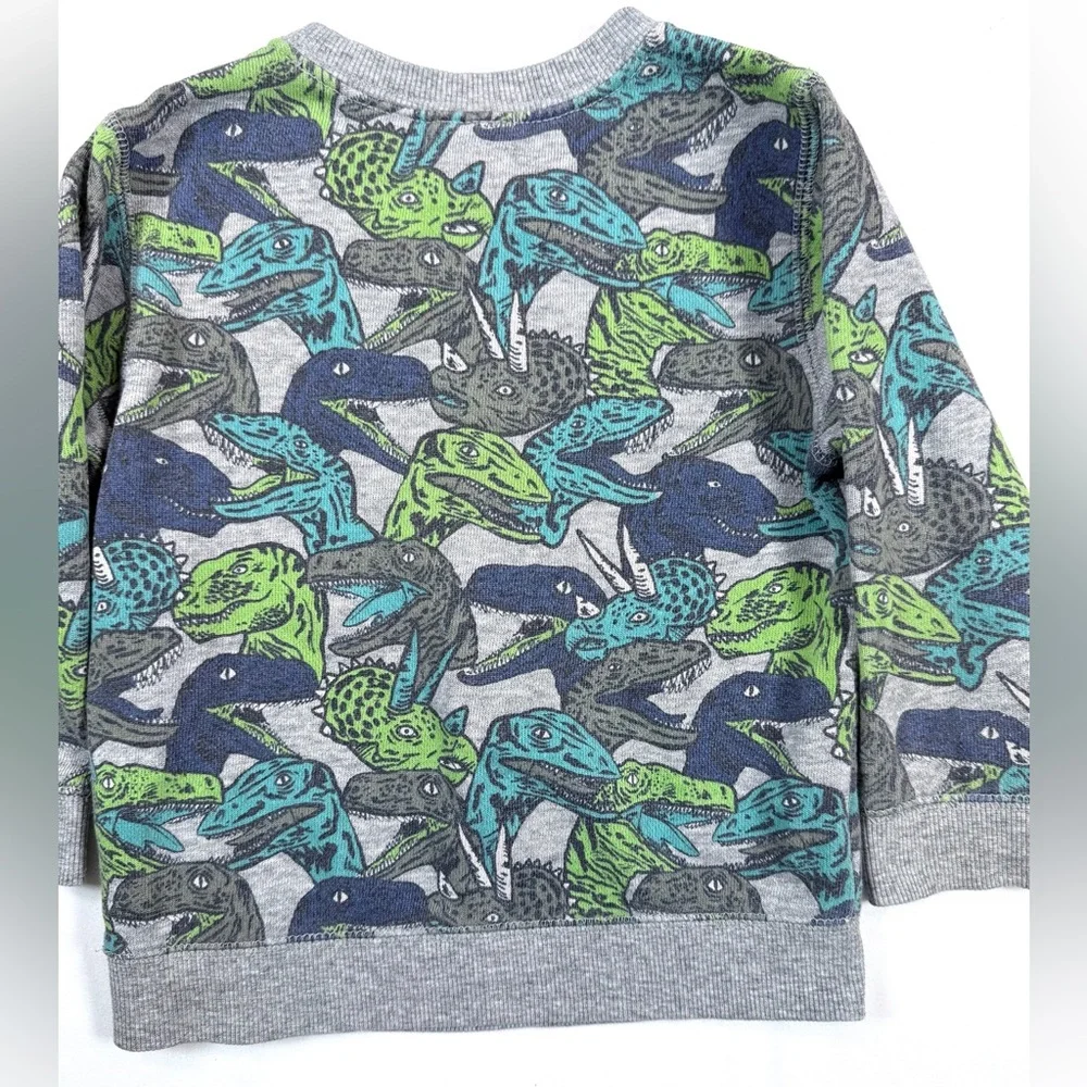 GYMBOREE Boys Dinosaur Sweatshirt 2T Fleece Pullover Playful Prehistoric Print‎